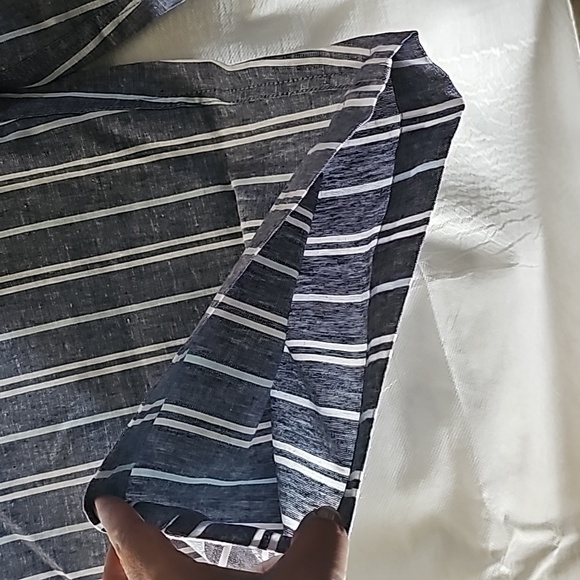 Cropped Linen blue and white pants - Picture 8 of 13